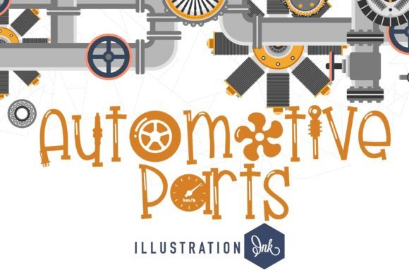 Automotive Parts Font: Bold Display Type for Digital Ads