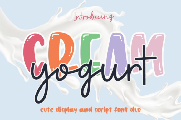 Cream Yogurt Font: Playful Display Type for Crafts