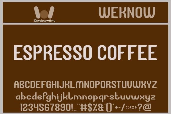 Espresso Coffee Font for Handmade Products