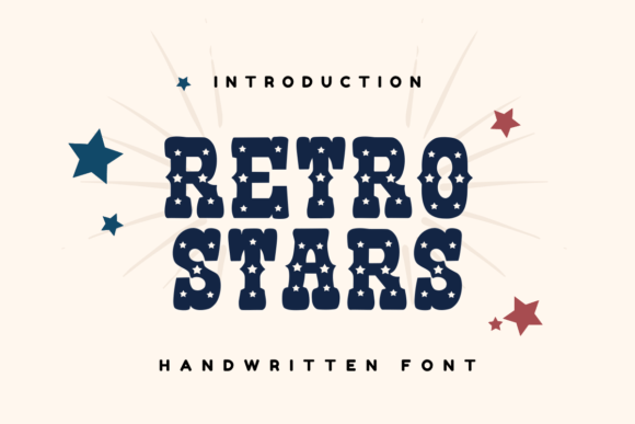 Retro Stars Font: Handwritten Charm for Craft Projects