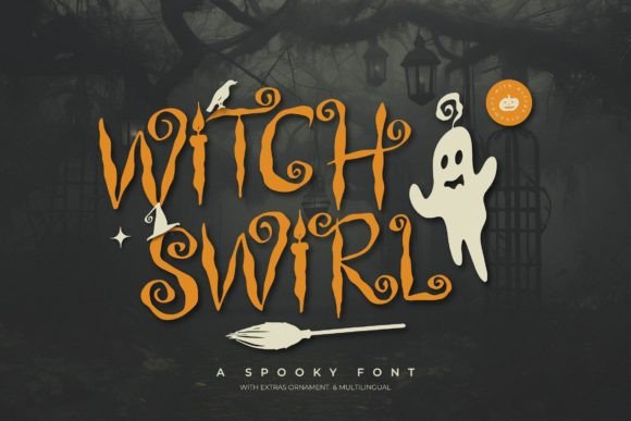 Witch Swirl Font: Spooky Charm for Handmade Labels